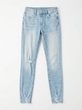 Old Navy Ballerina Jeggings Girls Size 16 Distressed Light Wash Built-In Tough